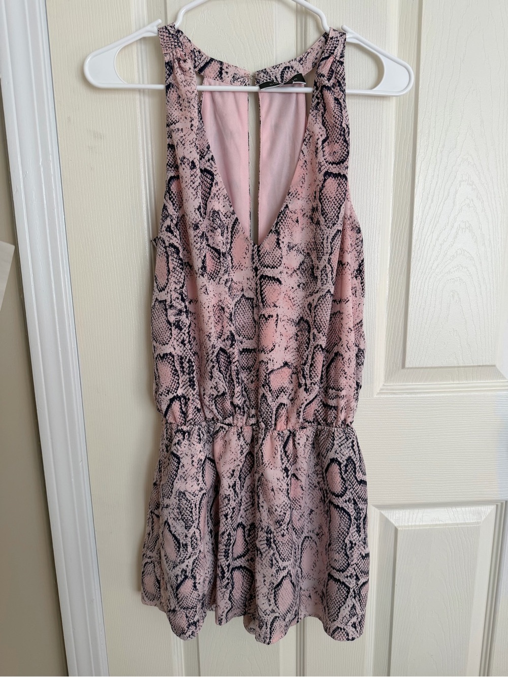 Pink Snake Print Romper M
